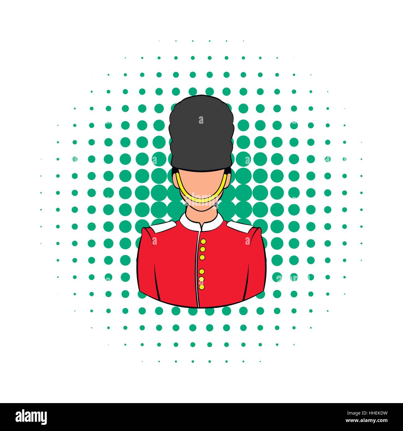 A Royal Guard icon, comics style Stock Vector
