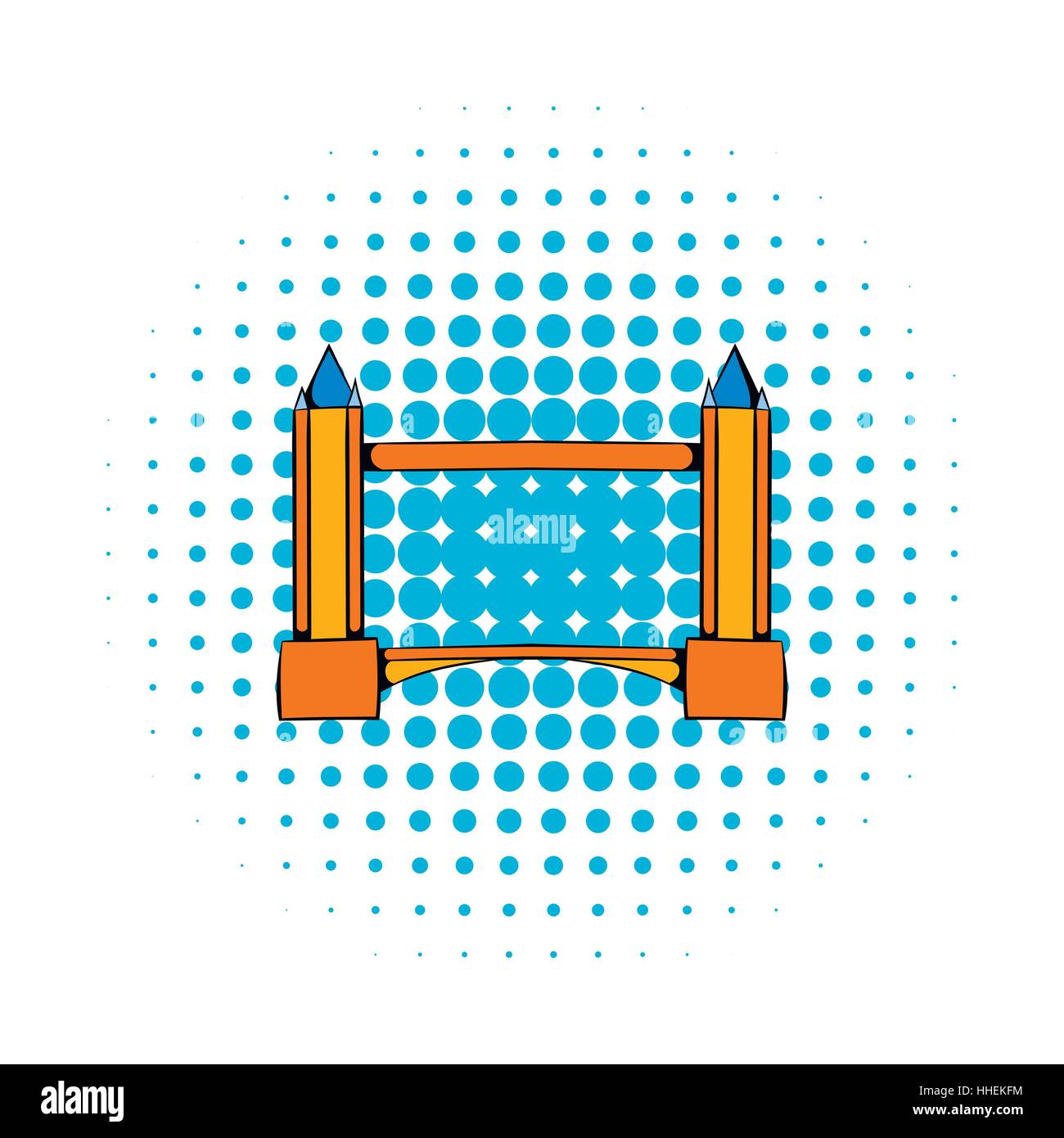 Tower Bridge in London icon, comics style Stock Vector