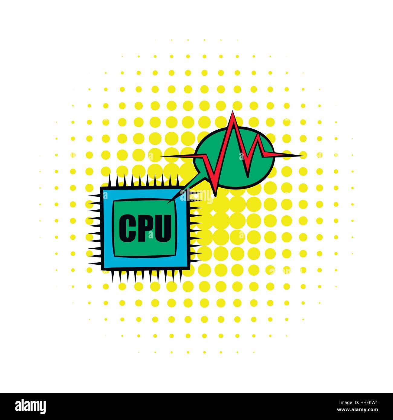 CPU icon in comics style Stock Vector Image & Art - Alamy