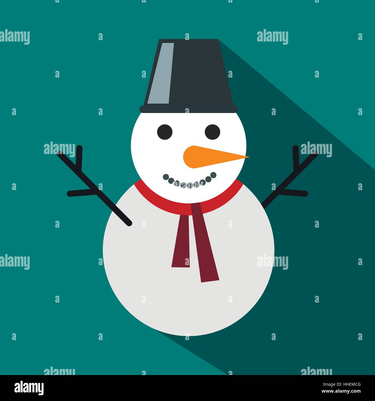 Snowman icon, flat style Stock Vector Image & Art - Alamy