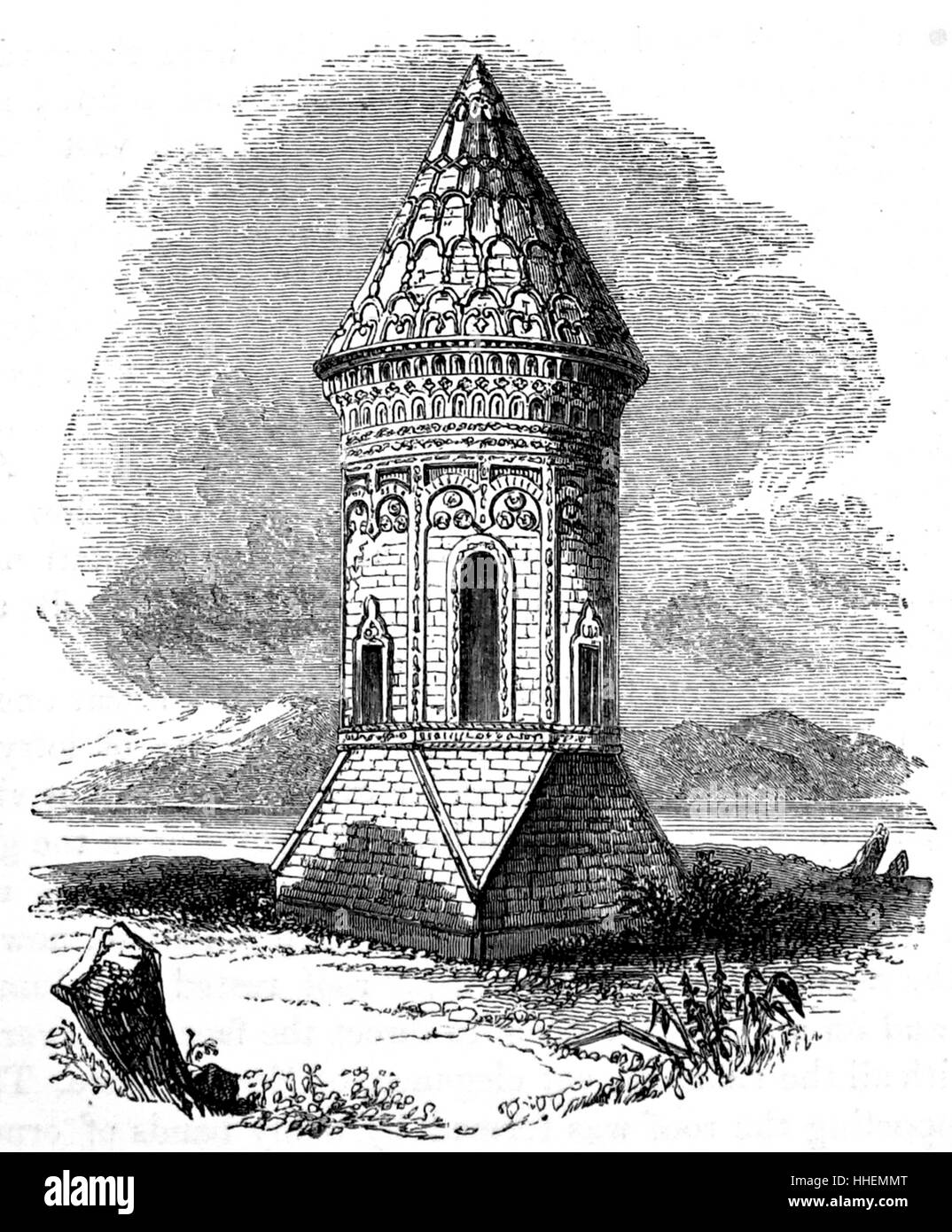 Elaborate Victorian mausoleum on a country estate in England circa 1860 Stock Photo