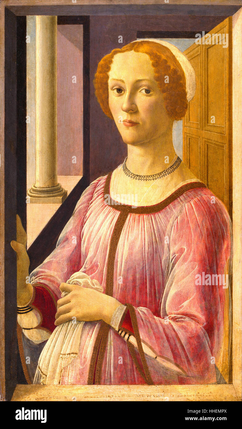 Botticelli, Sandro - Portrait of a Lady known as Smeralda Bandinelli Stock Photo