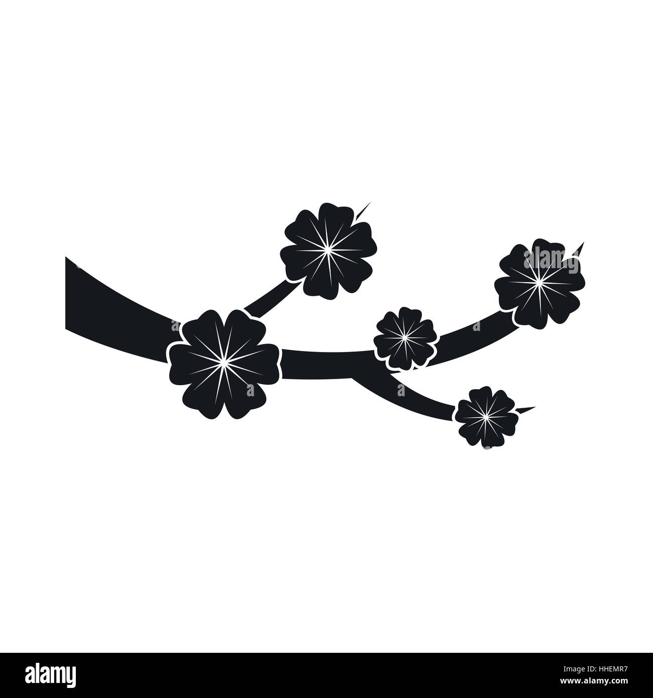 Sakura blossom icon, black simple style Stock Vector Image & Art - Alamy
