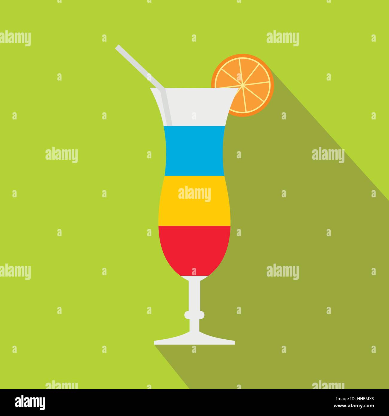 Cocktail with lemon icon, flat style Stock Vector Image & Art - Alamy