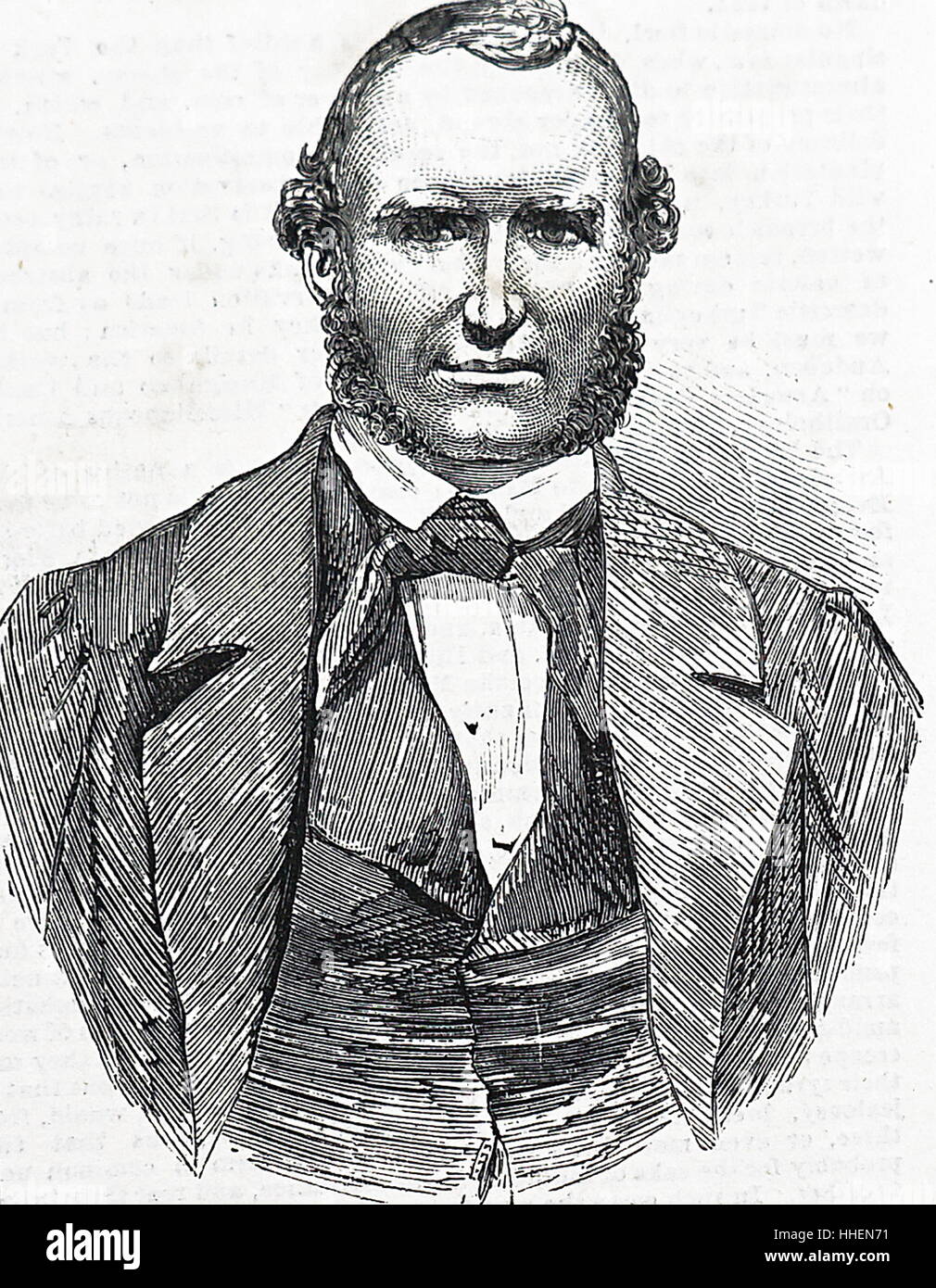 Captain Ludlow the hero of the sinking ship Meriden 1853 Stock Photo