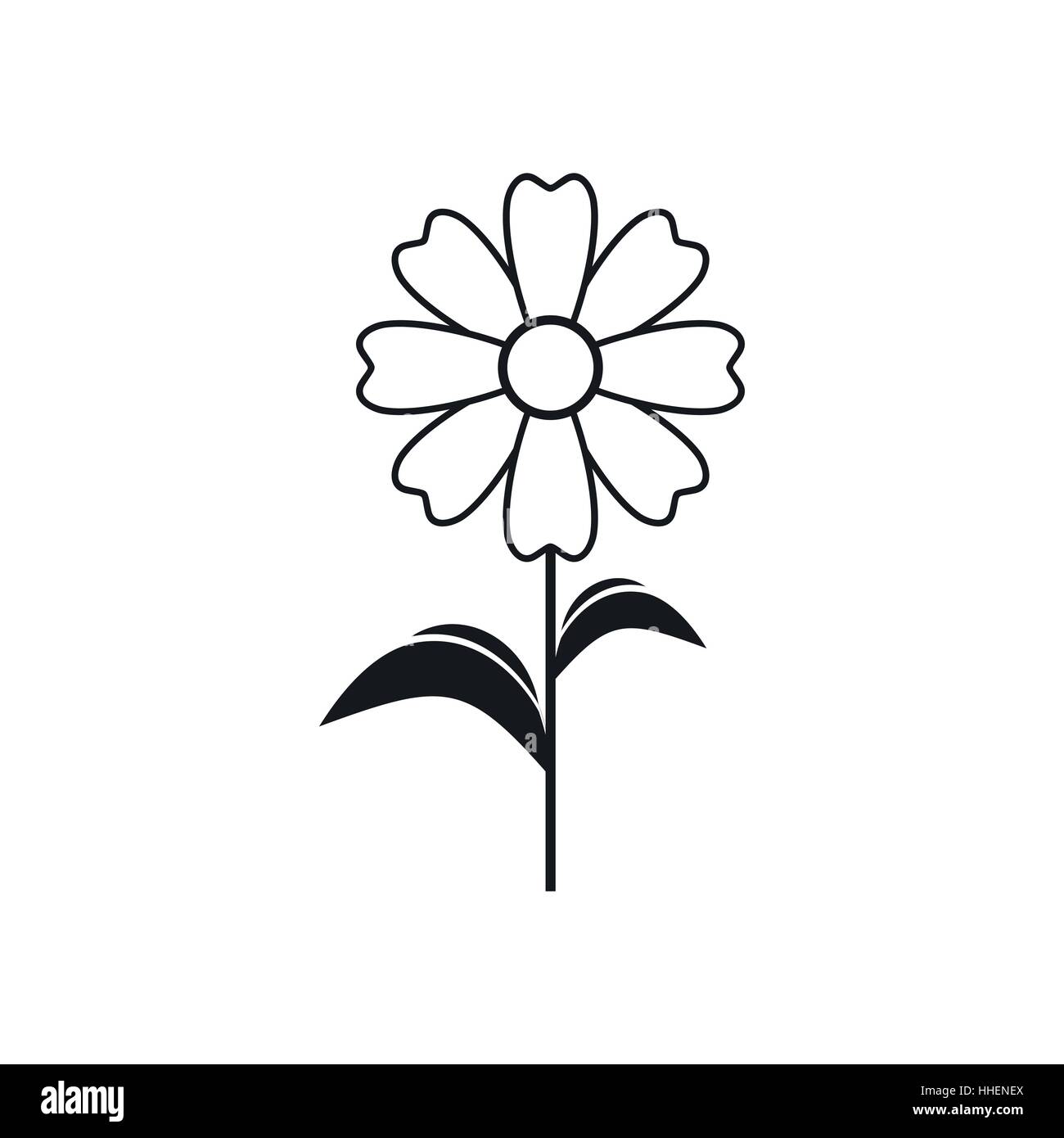 Flower icon in simple style Stock Vector Image & Art - Alamy