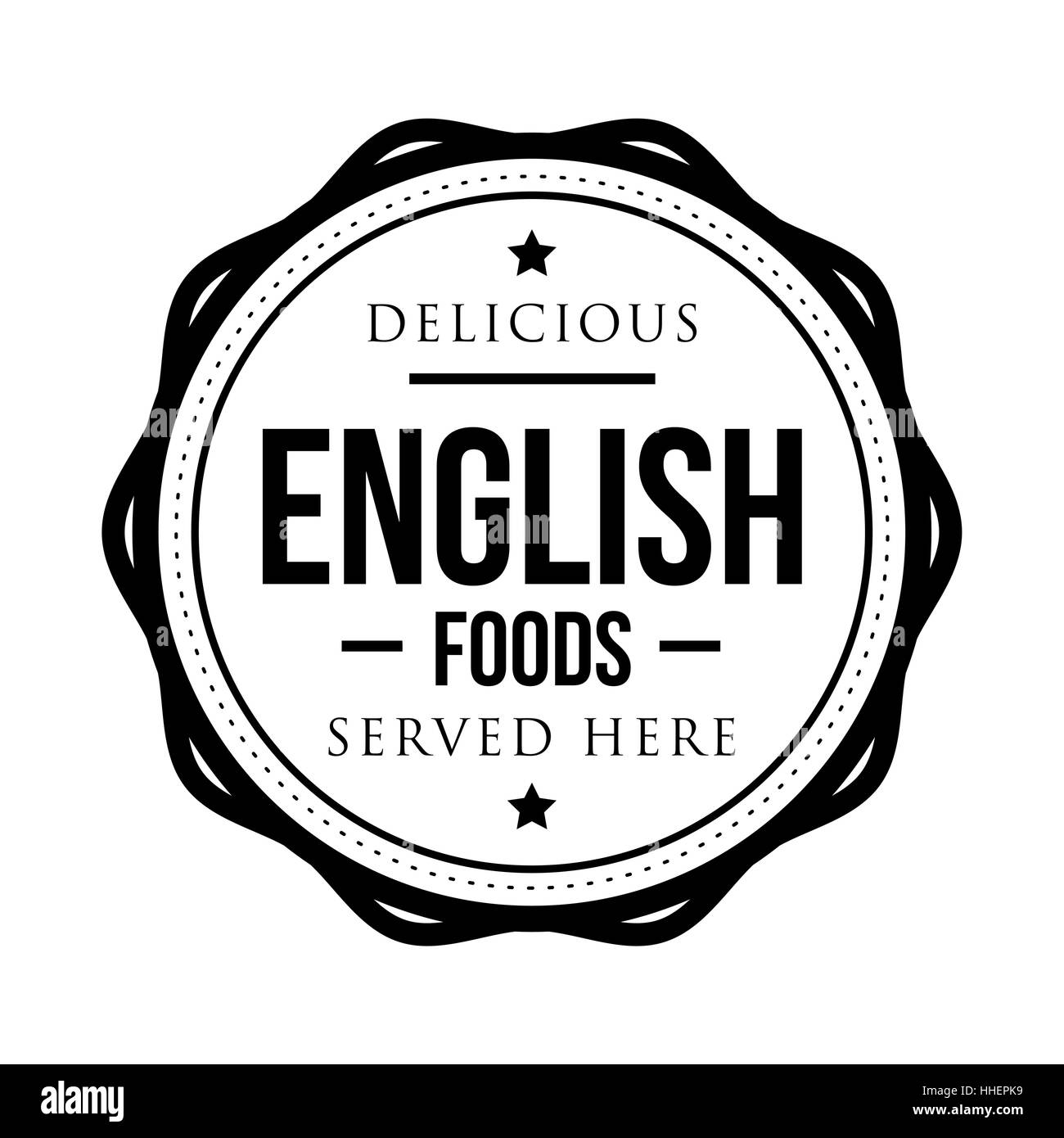 Delicious English Foods vintage stamp Stock Vector