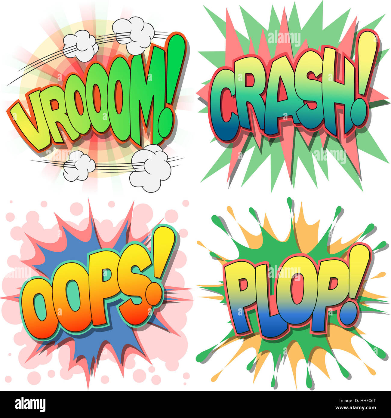 illustration, crash, action, abstract, burst, words, text, explode