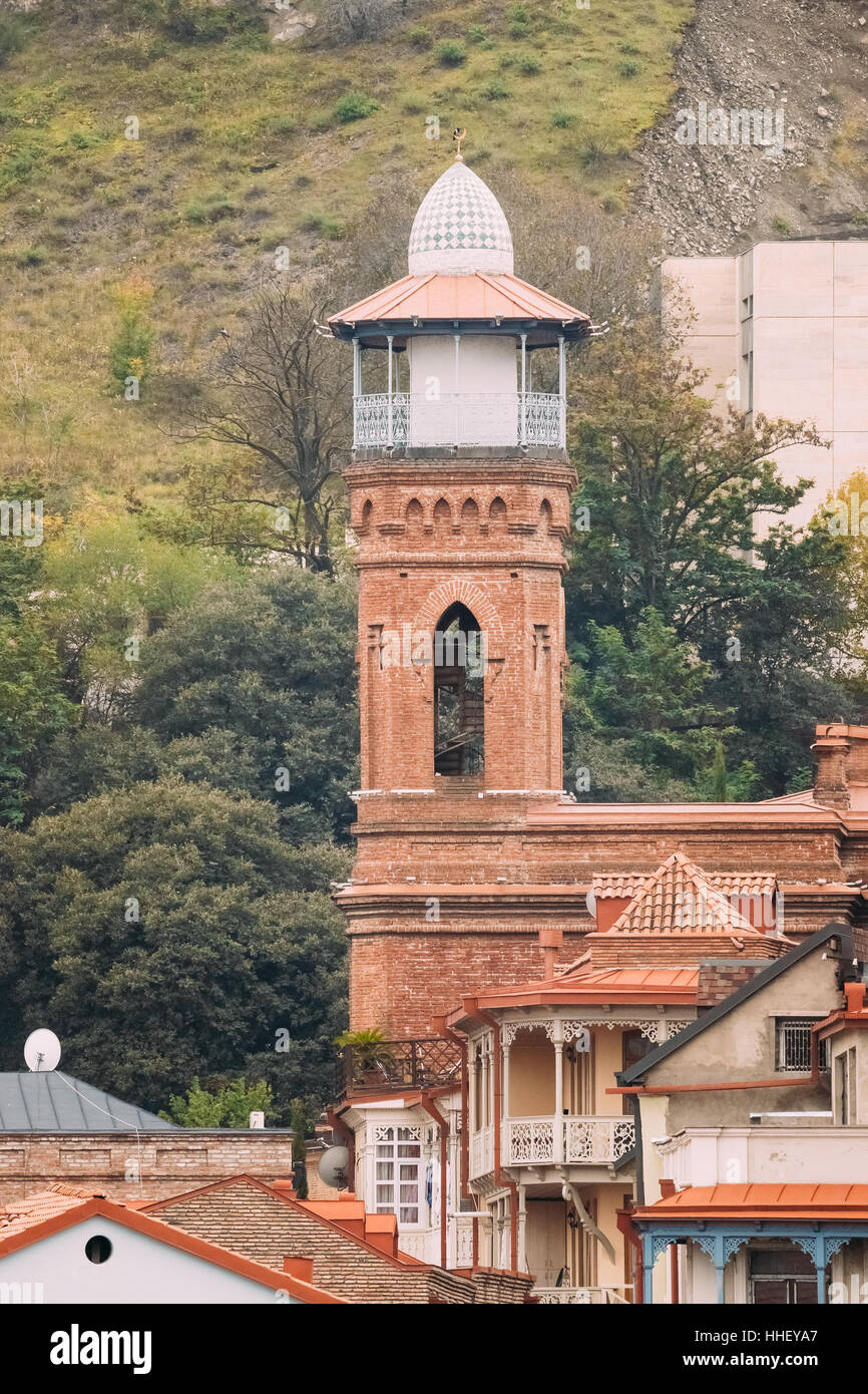Tbilisi, Georgia. Mosque in Tbilisi near Narikala fortress, in the Botanical street. It is the only surviving Islamic temple in the city. Stock Photo