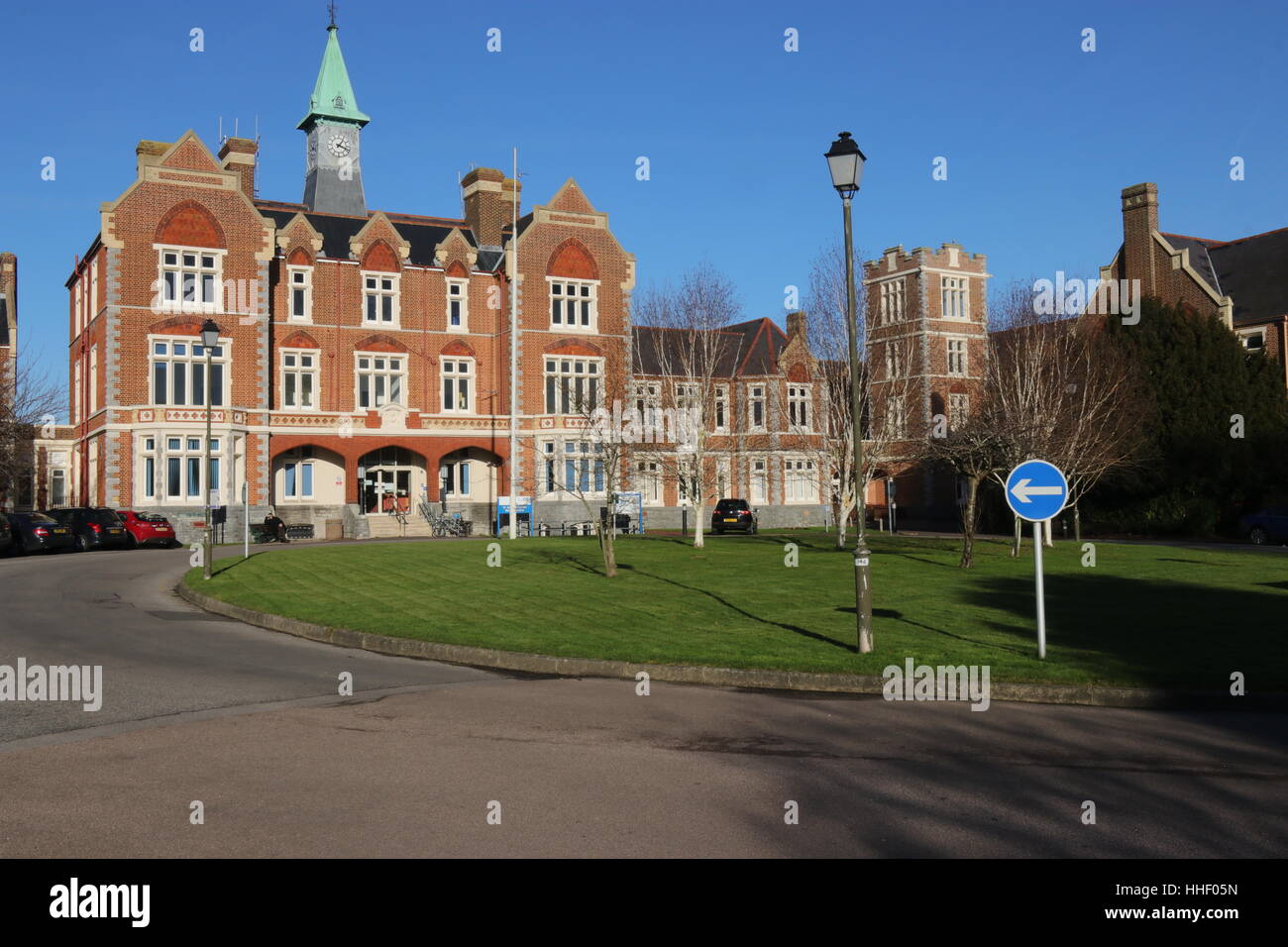 ST James hospital with its clock tower in Portsmouth, england Stock