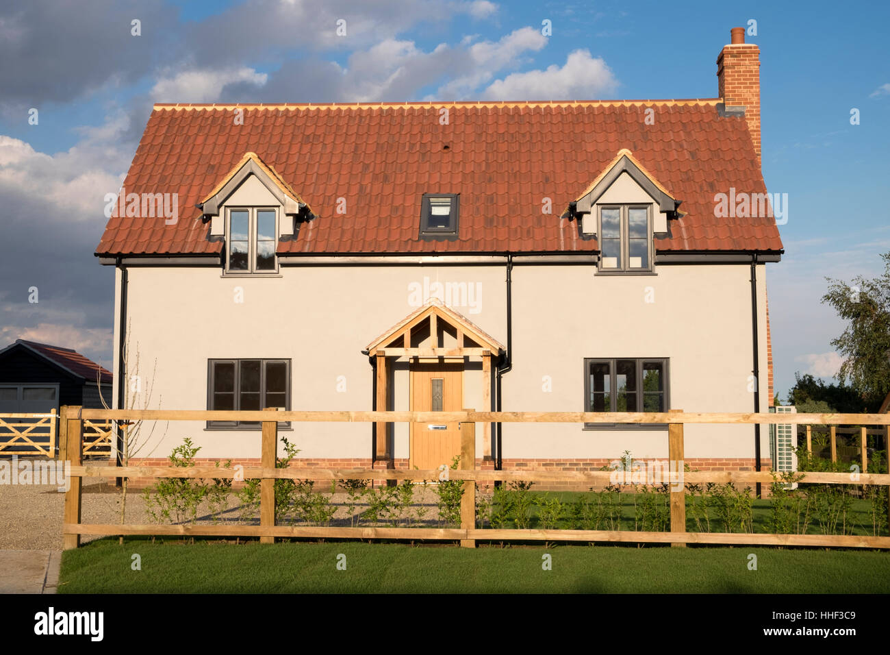 Newly built house, Bawdsey, Suffolk, UK. Stock Photo