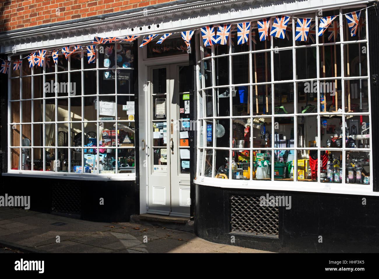 Traditional ironmongers shop, Woodbridge, Suffolk, England. Stock Photo