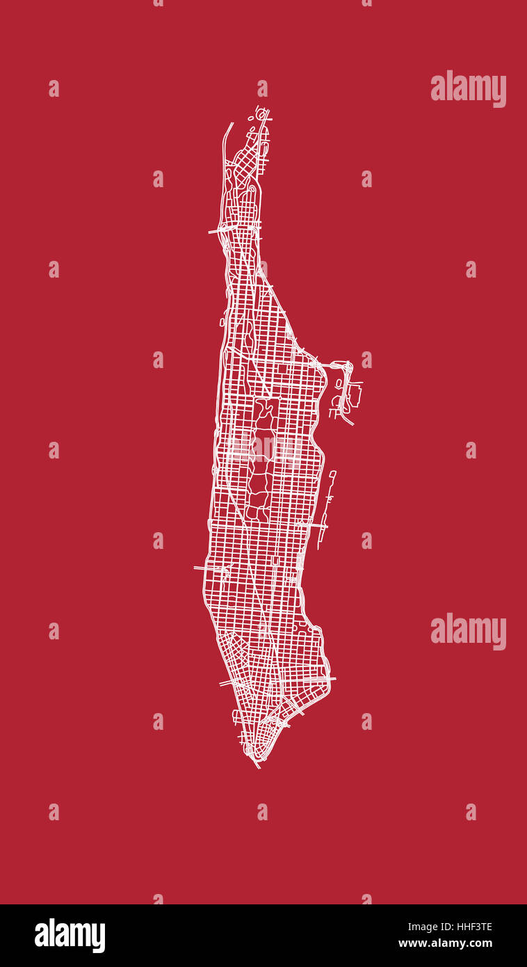 Streets manhattan outline map hi-res stock photography and images - Alamy