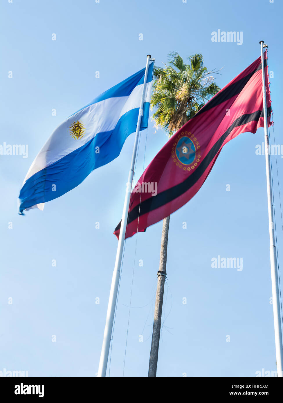 Argentine national flag and the flag of the province of Salta Stock Photo