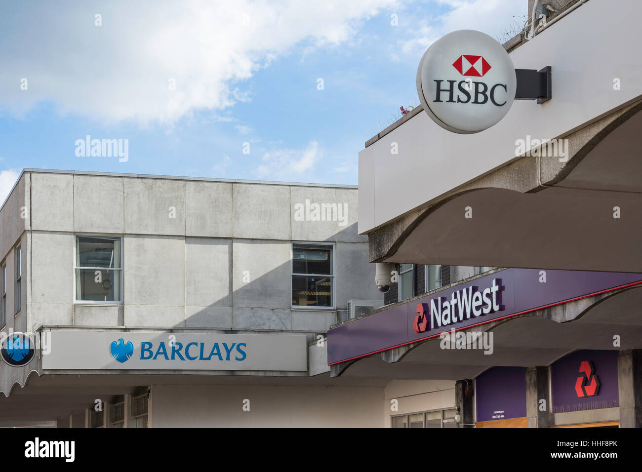 High Street banks (Barclays, NatWest, HSBC), Bracknell, Berkshire, England, United Kingdom Stock Photo