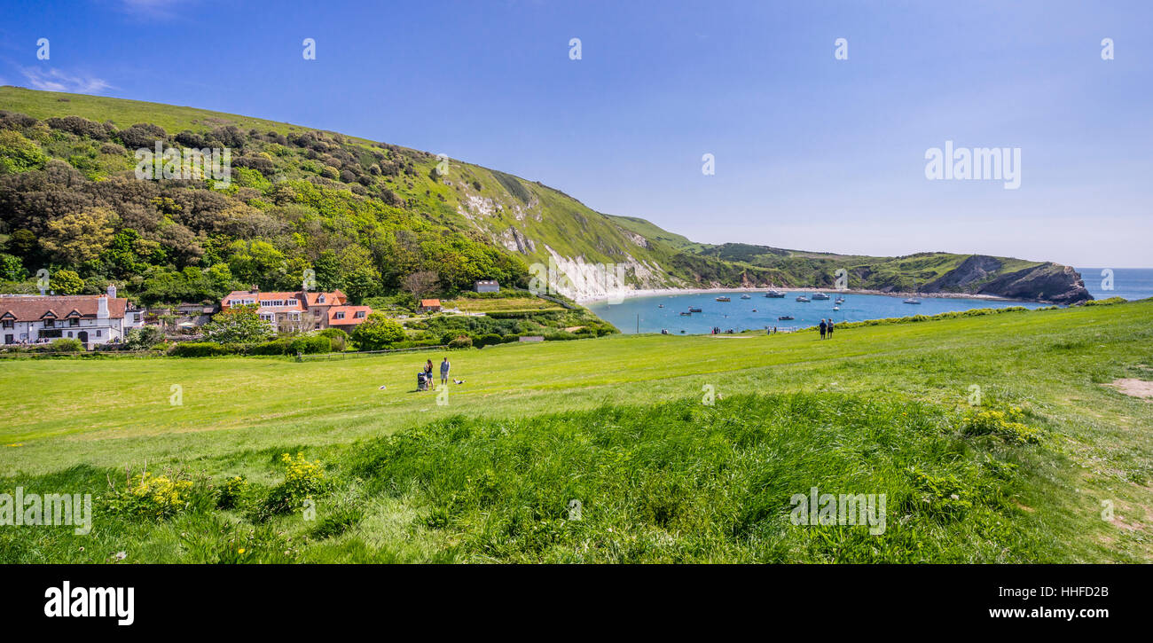 Great Britain, South West England, Dorset, Jurassic Coast, the village of West Lulworth at Lulworth Cove Stock Photo