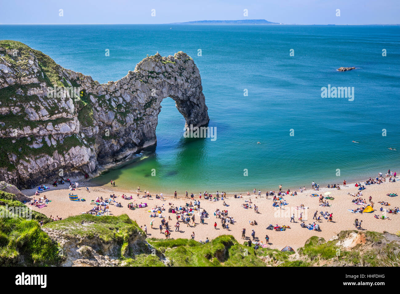 Great Britain, South West England, Dorset, Jurassic Coast, the natural limestone arch of Durdle Door Stock Photo