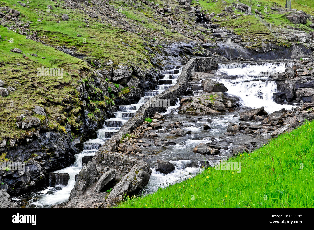 the salmon ladders of leynar in the faroe islands Stock Photo Alamy