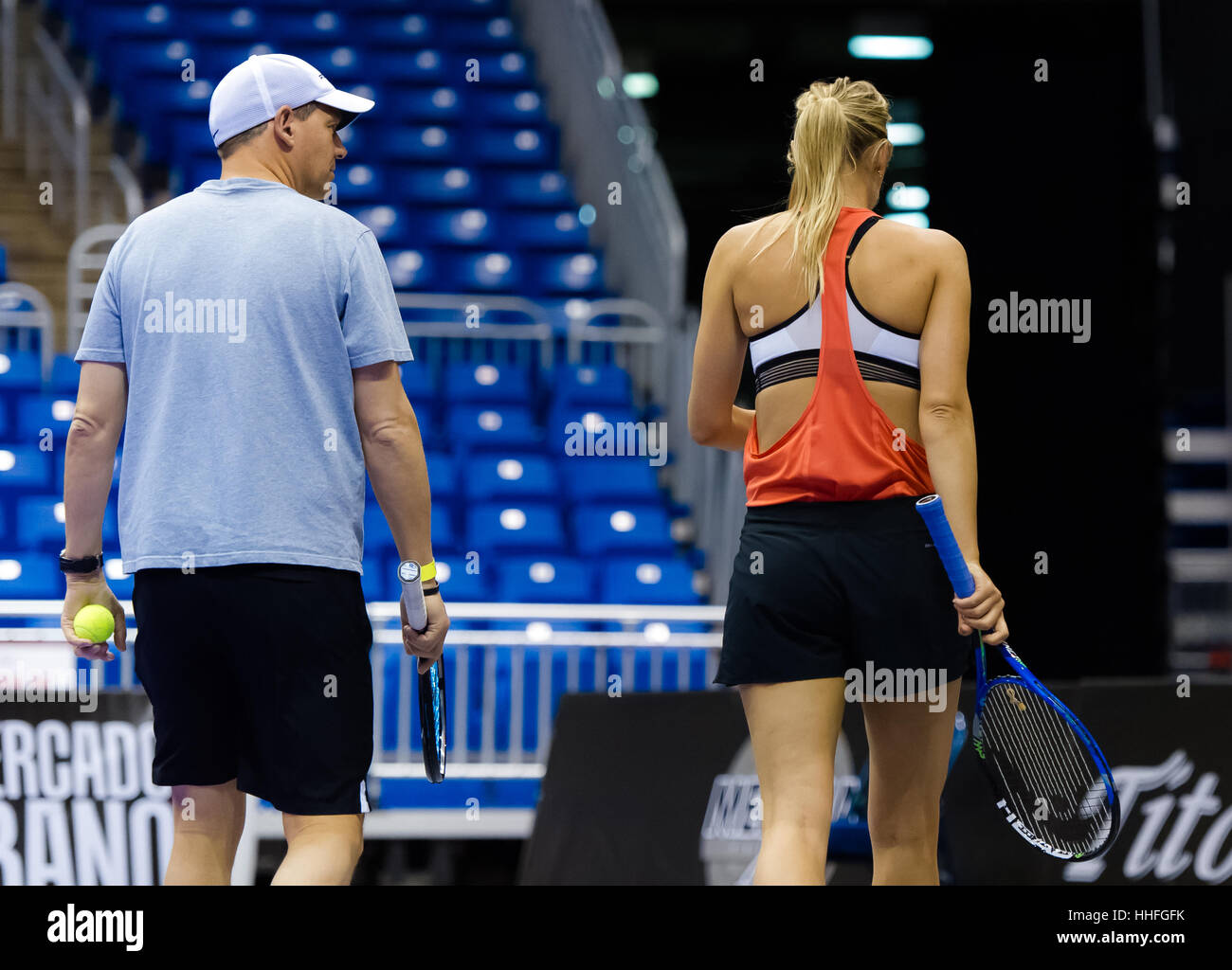 SAN JUAN, PUERTO RICO - DECEMBER 15 : Maria Sharapova practices ahead