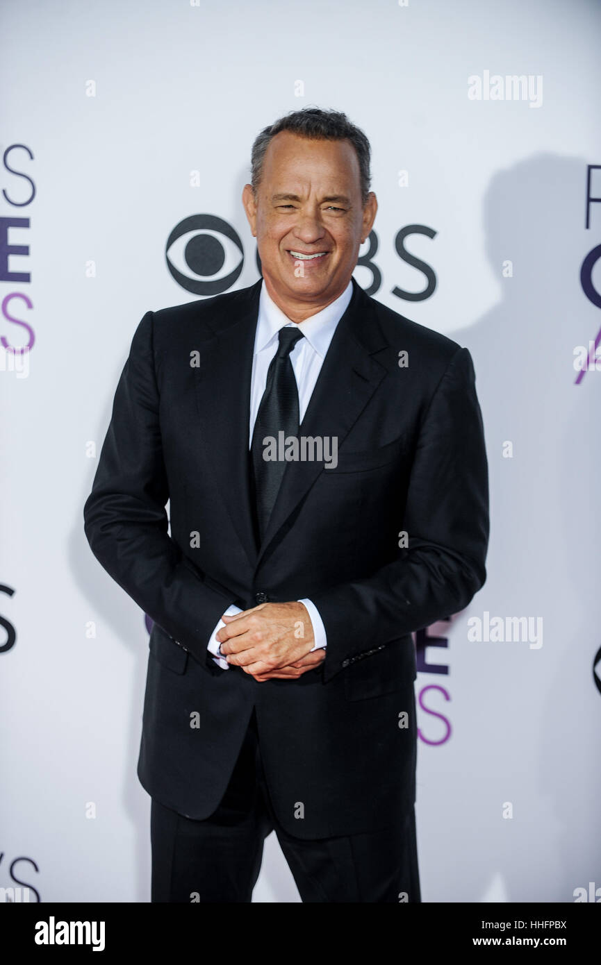 Los Angeles, USA. 18th Jan, 2017. Tom Hanks arrives for the People's Choice Awards at the Microsoft Theater in Los Angeles. Credit: Zhang Chaoqun/Xinhua/Alamy Live News Stock Photo