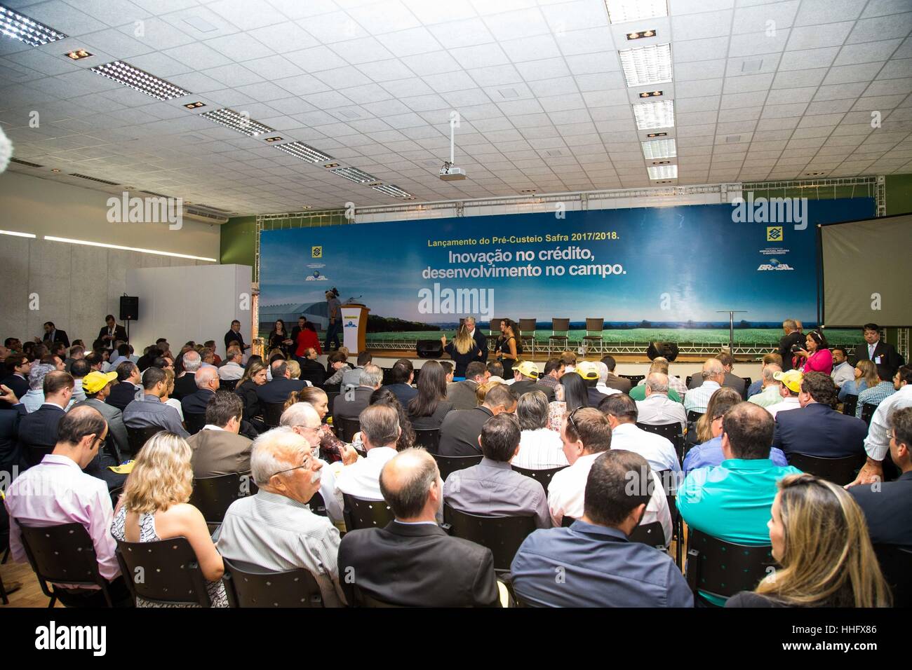 RIBEIRÃO PRETO, SP - 19.01.2017: TEMER E ALCKMIN LANÇAM PLANO SAFRA - launching ceremony of the &quot;Pre-Fugding for the 2017/18 Harvest Plan&quot; held at the IAC (Agronomic Institute of Campinas) - Cana Center in the of Ribeirão Preto/SP (Photo: João Moura/Fra/Fotoarena) Stock Photo