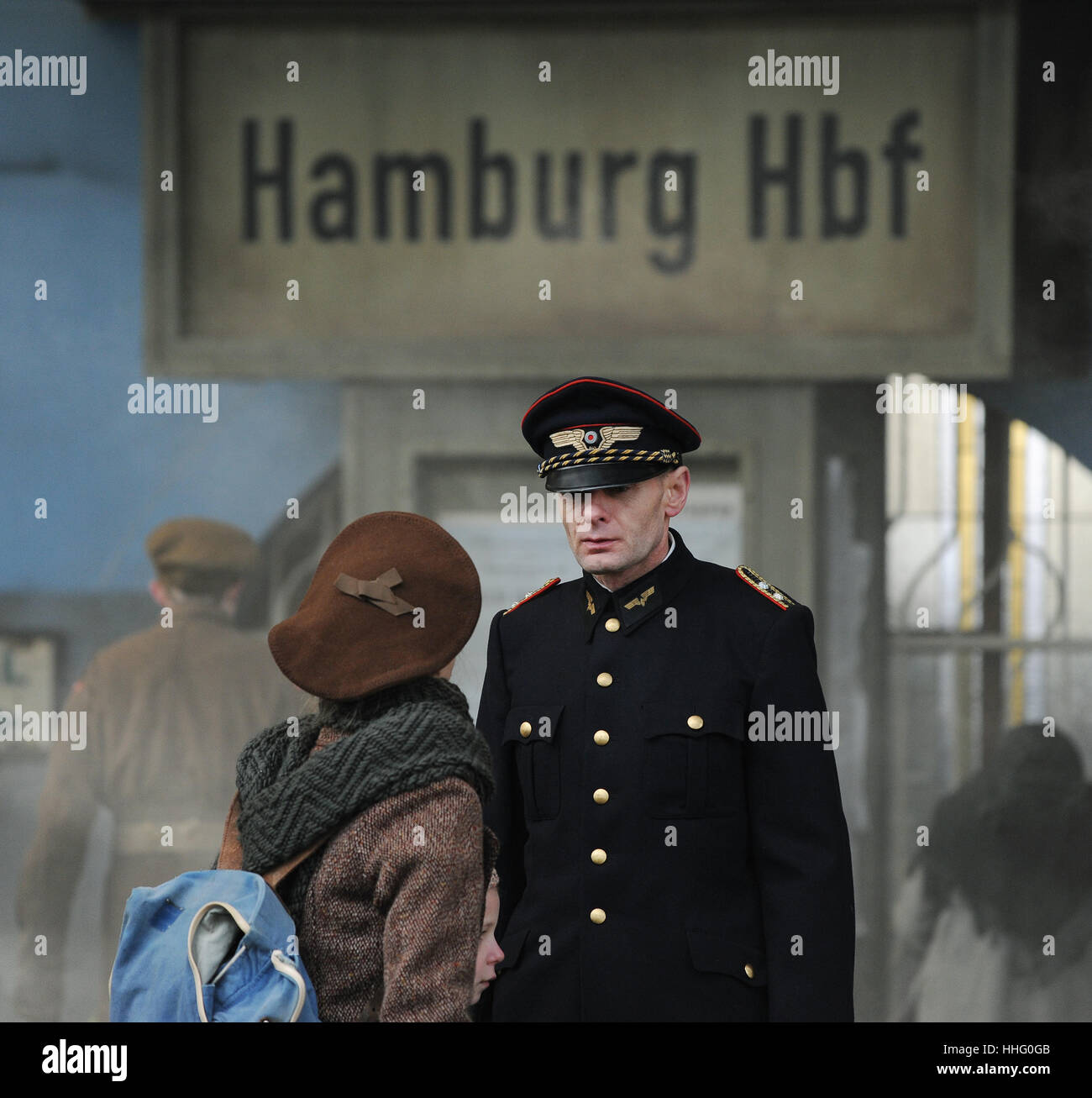 Prague, Czech Republic. 19th Jan, 2017. Filming of new World War Two drama The Aftermath set in post-war Hamburg, Germany in 1946 at Main Railway Station in Prague, Czech Republic, January 19, 2017. The film follows Keira Knightley (not pictured) as Rachael Morgan, whose colonel husband Lewis, played by Jason Clarke (not pictured), is put in charge of rebuilding the city of Hamburg. Credit: Ondrej Deml/CTK Photo/Alamy Live News Stock Photo