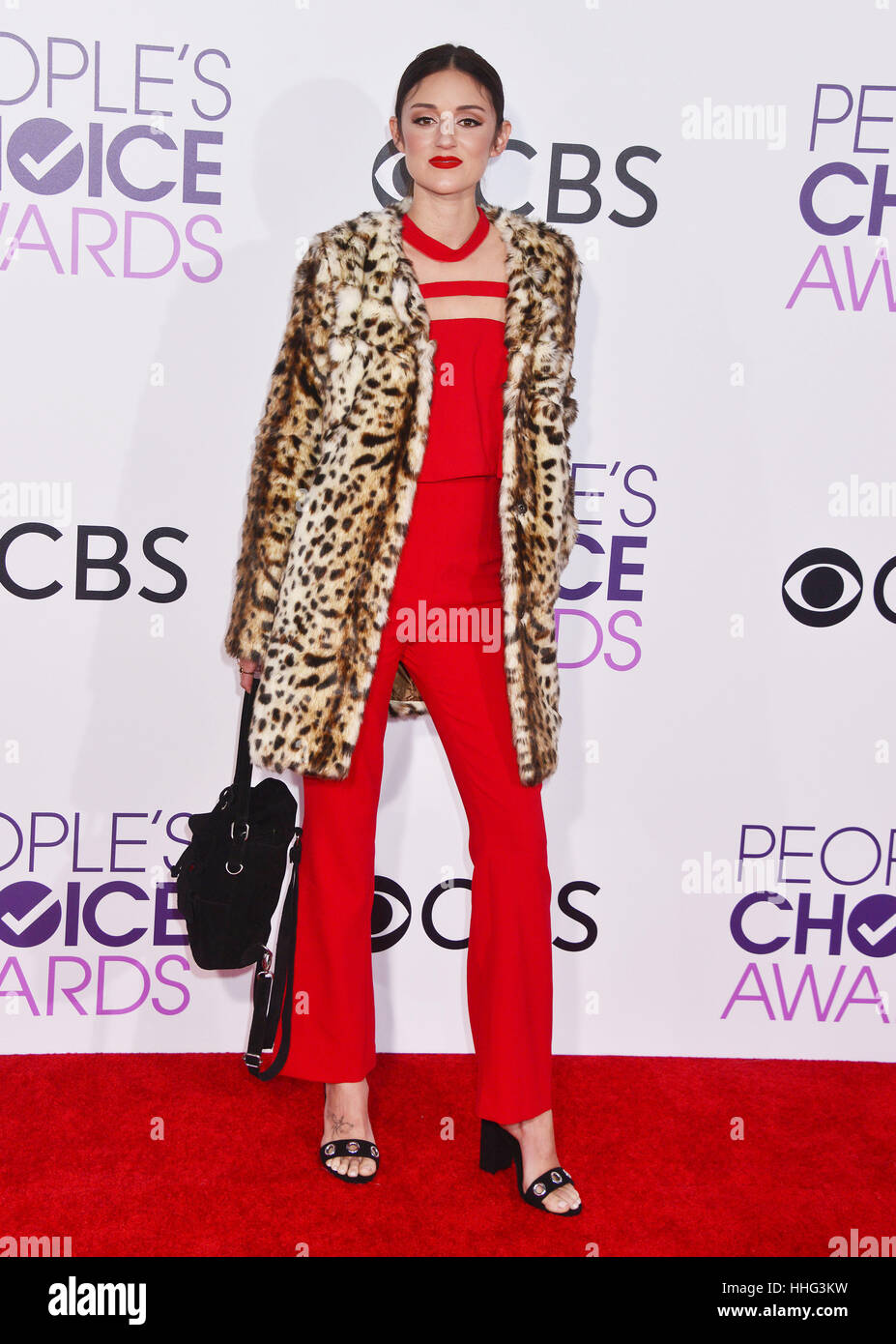 Caroline D'Amore 306 arriving at the People's Choice Awards 2017 at the Microsoft Theatre in Los Angeles. January 18, 2017. Stock Photo