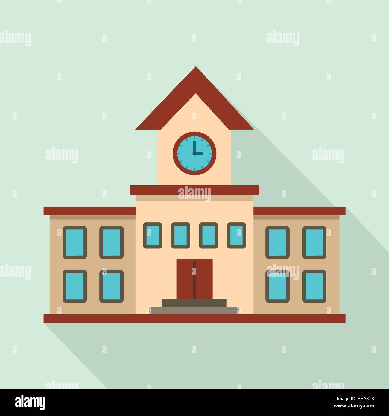 School building icon, flat style Stock Vector Image & Art - Alamy