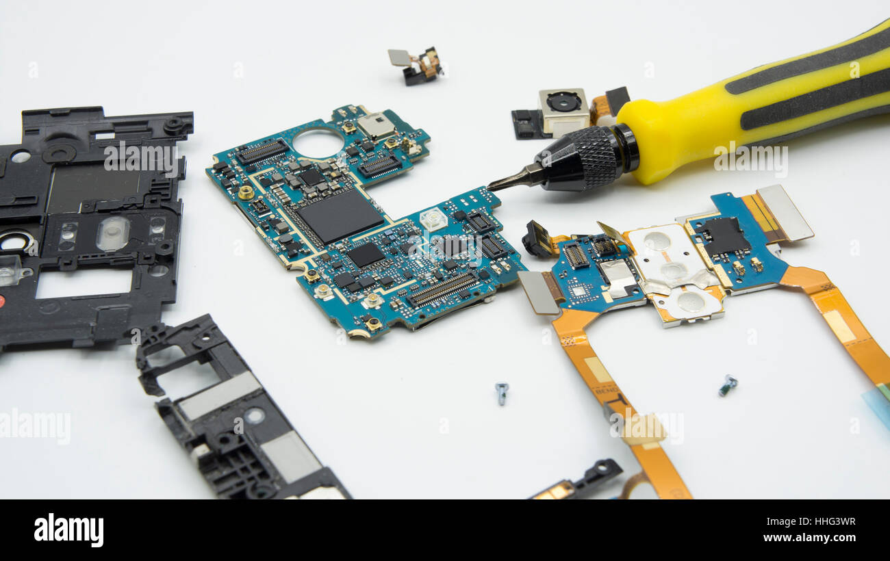 IC damage fix electronic broken Stock Photo Alamy