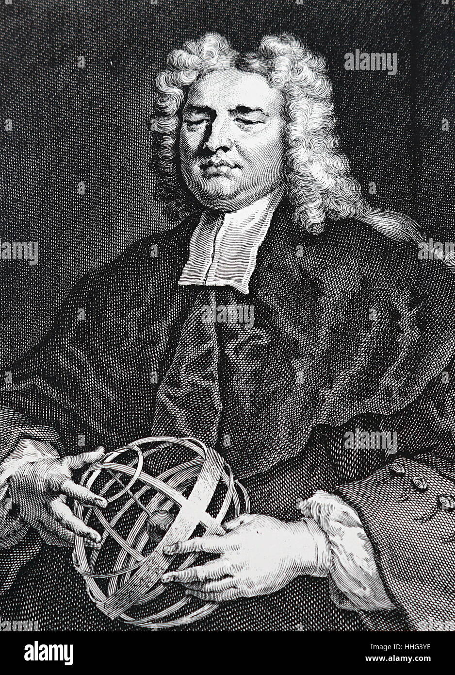 Portrait of Nicholas Saunderson (1682-1739) a blind English scientist and mathematician. Dated 18th Century Stock Photo