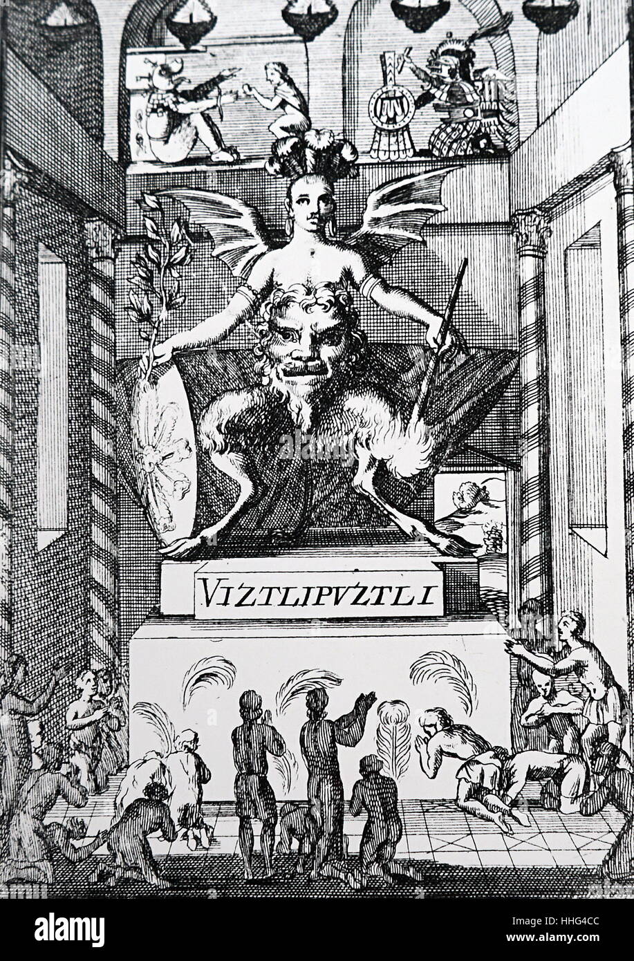 Aztec Wizard Huitzilopochtli, Aztec god of the war, lord of the sun and fire, who ...
