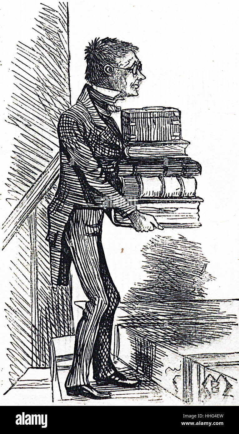 Clerk, Bookkeeper or accountant struggling with accounts ledgers 1878 Stock Photo Alamy