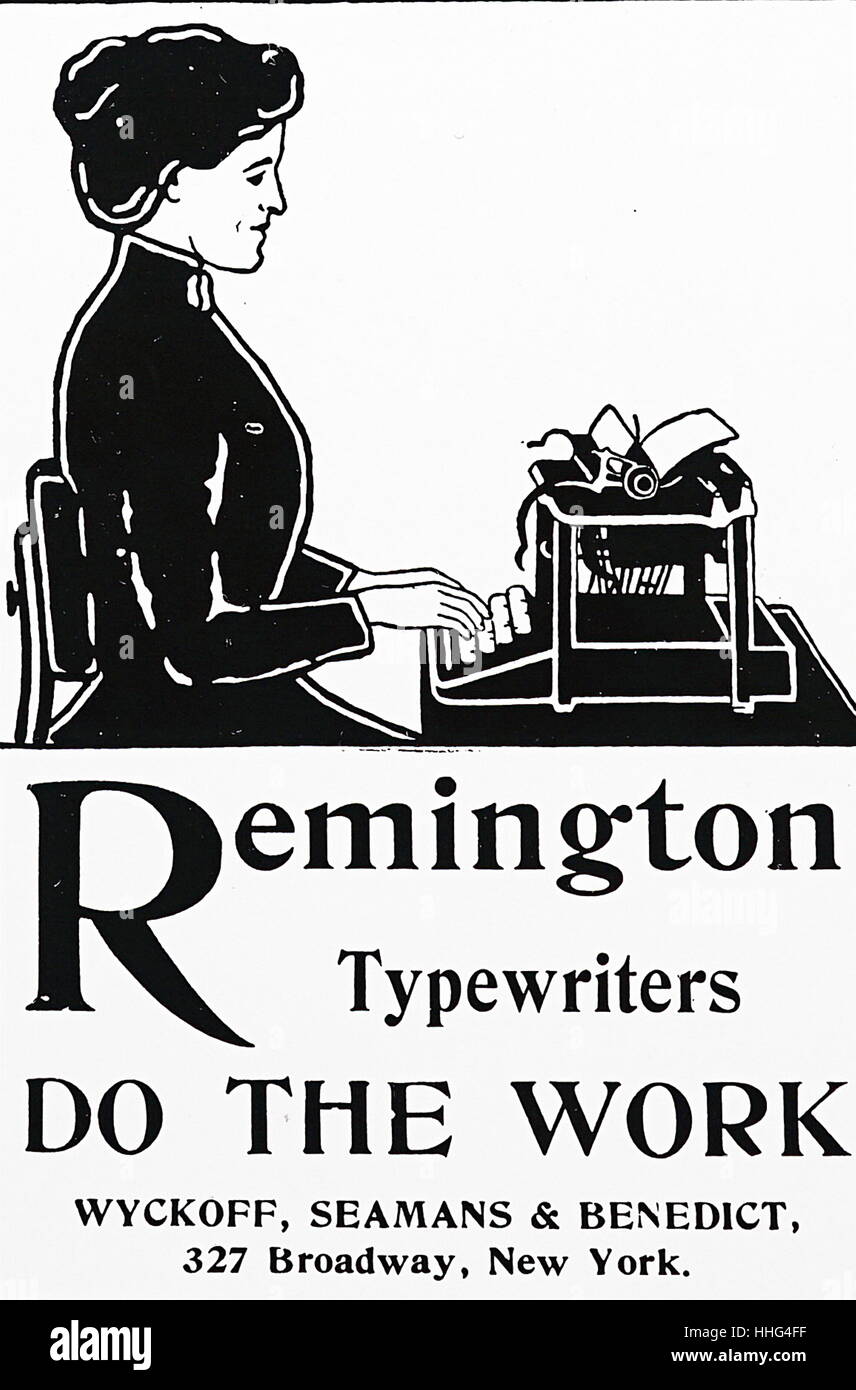 Advert for Remington Typewriter, in an American newspaper dated 1890 Stock Photo