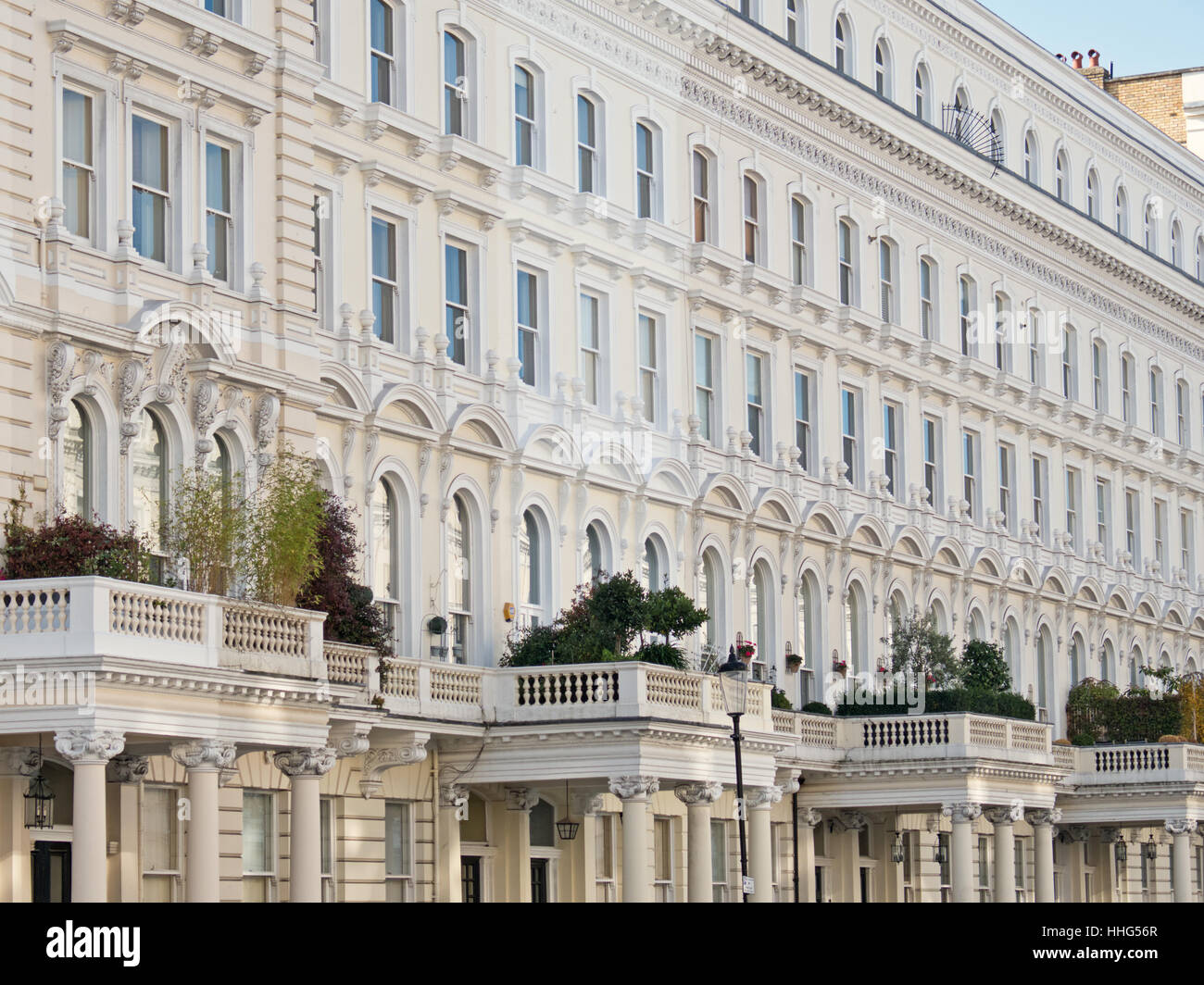 A section of terraced housing in west central London Stock