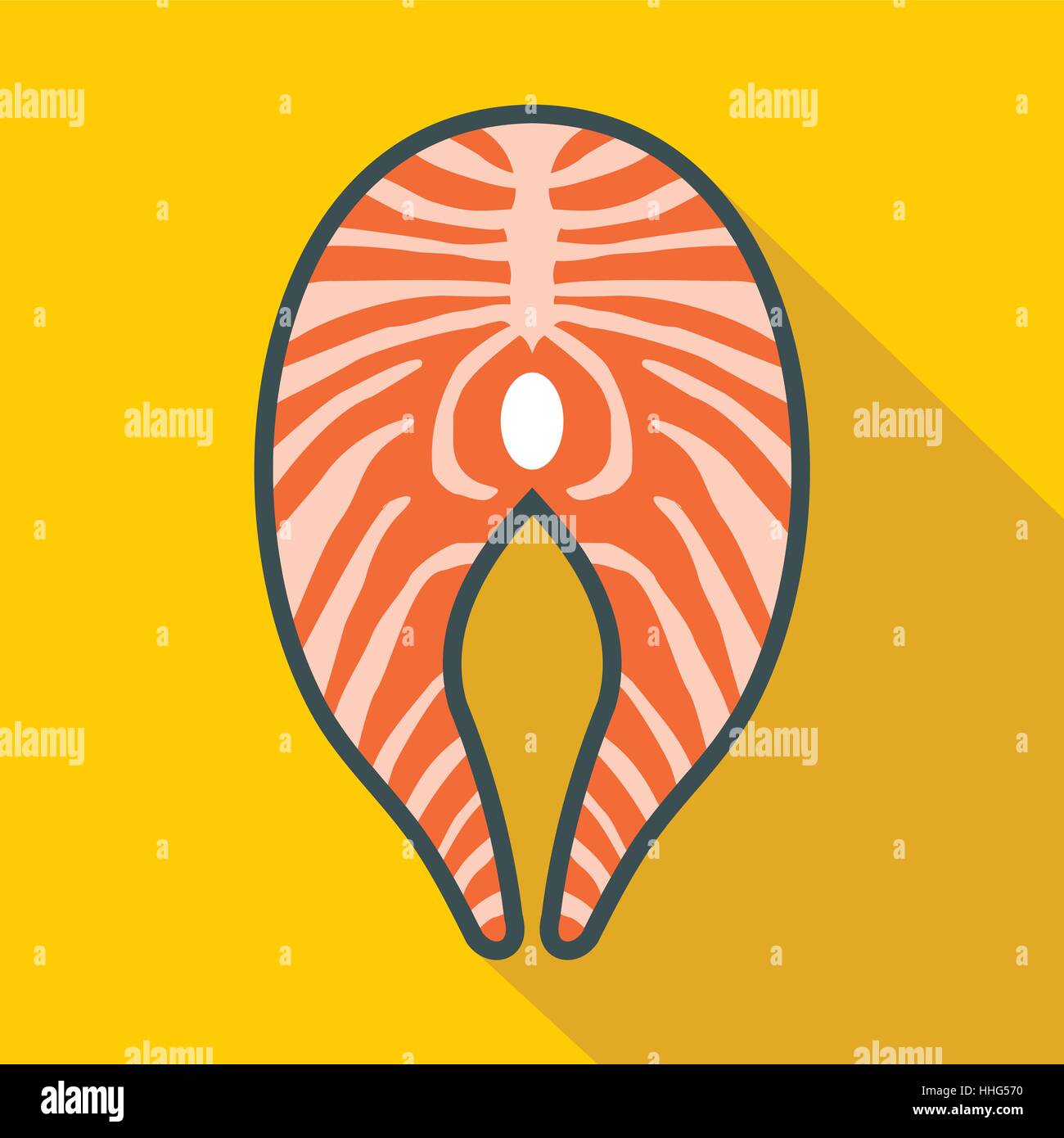 Salmon steak icon, flat style Stock Vector Image & Art - Alamy