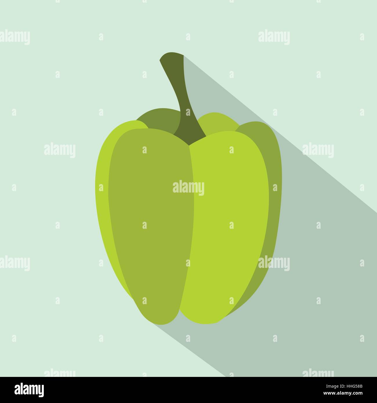 Green pepper icon in flat style Stock Vector Image & Art - Alamy