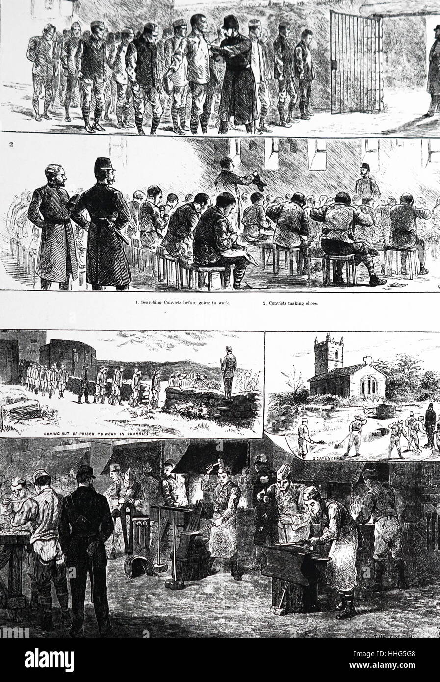 Dartmoor Prison Scenes Of Convict Life Printed 1884 Stock Photo Alamy   Dartmoor Prison Scenes Of Convict Life Printed 1884 HHG5G8 