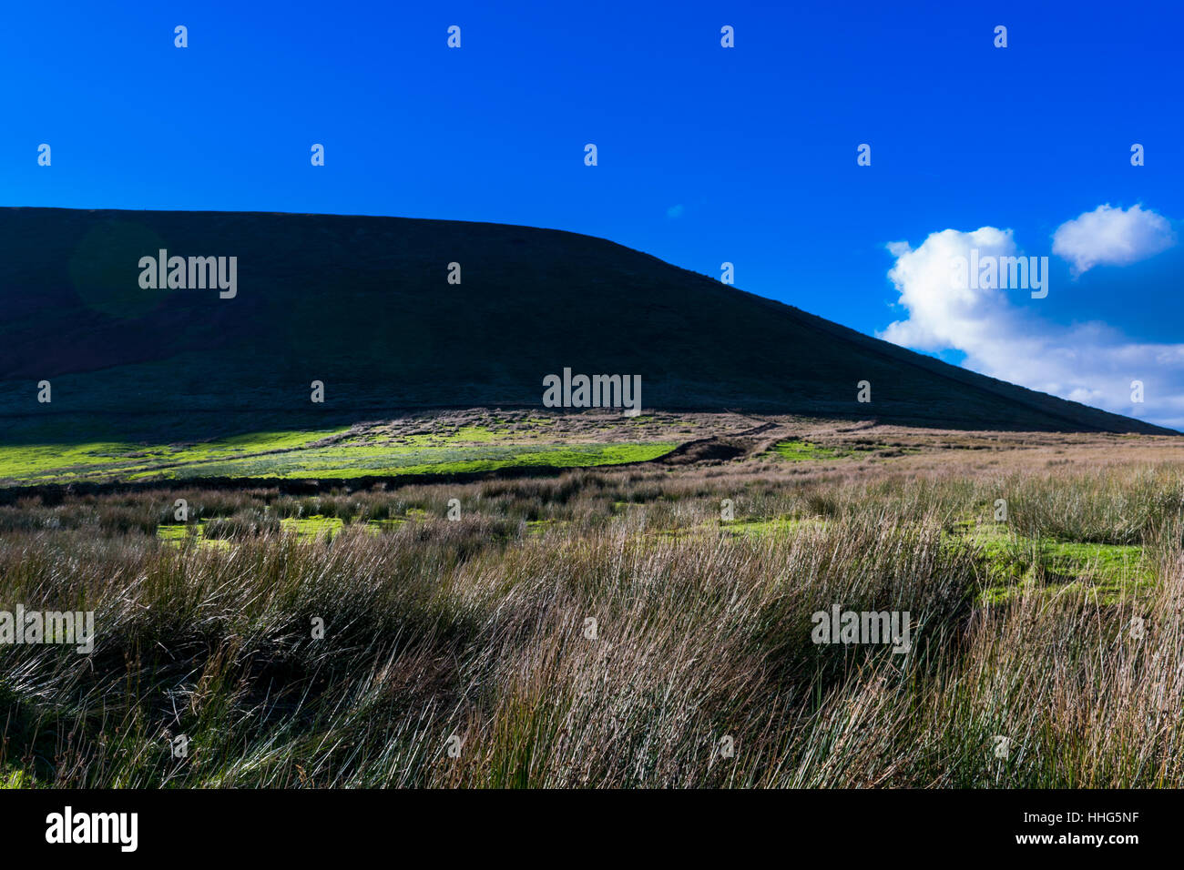 Scenic view on Pendle Hill in the summer. Forest Of Bowland, Lancashire, England UK Stock Photo