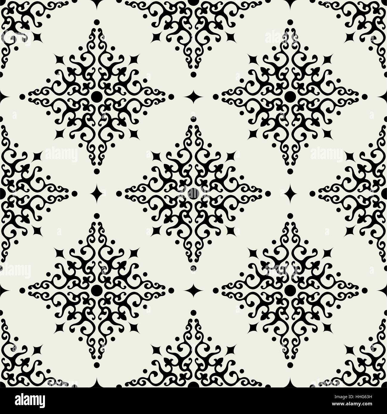 Seamless vintage, ornate pattern. Vector design on transparent background, for wallpapers, background  printings, textiles. Stock Vector