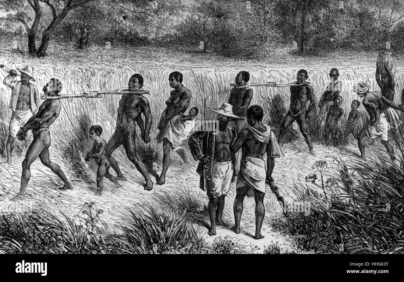 Slaves In Convoy In West Africa, 1848 Stock Photo - Alamy