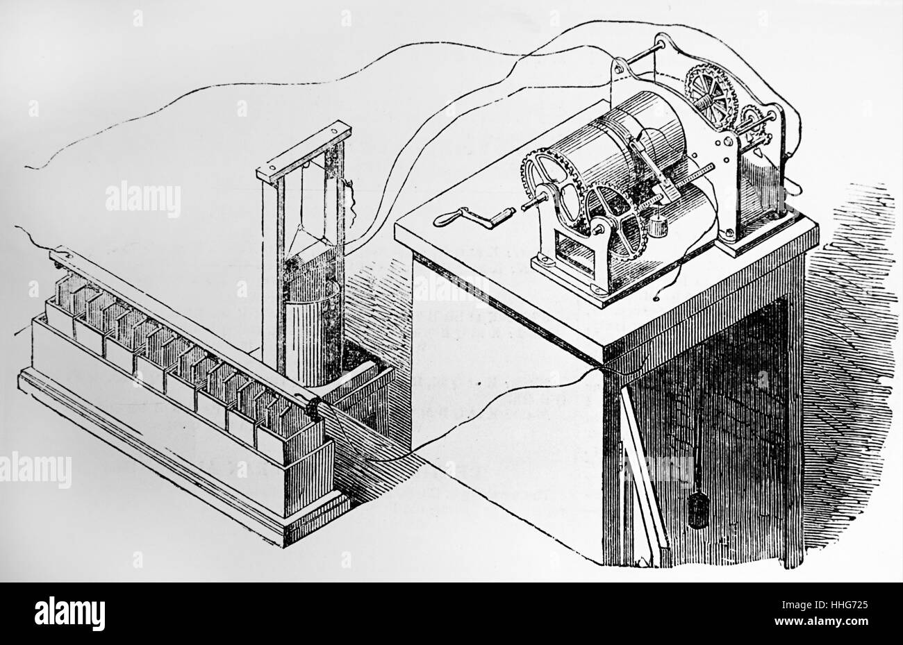 Bakewell's copying telegraph. 1850. Stock Photo