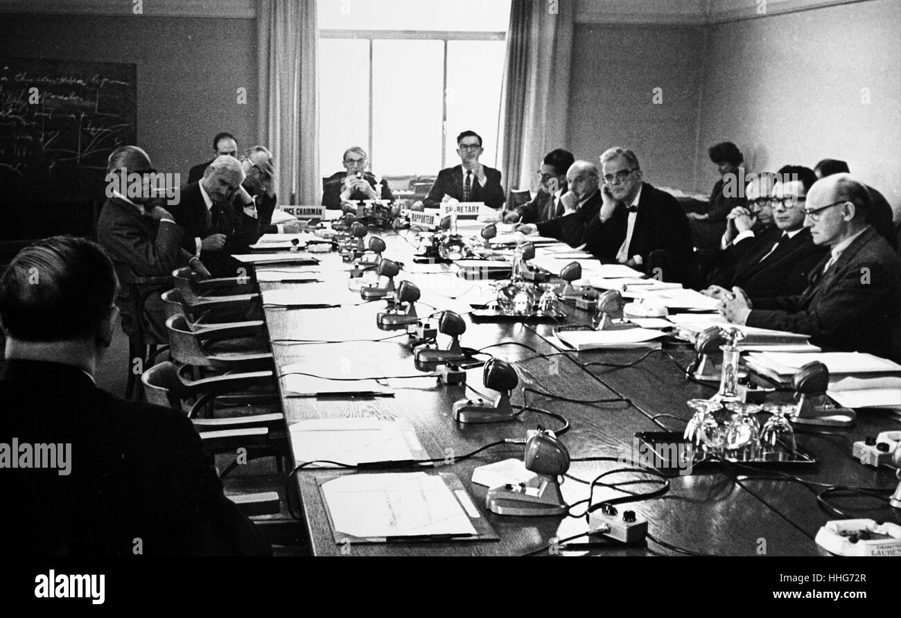 Eight of the worlds leading Immunologists met in Geneva from 22-27 January 1962 to advise WHO on problems of immunological research. The meeting studied the future role of immunization as a protection against disease. Stock Photo