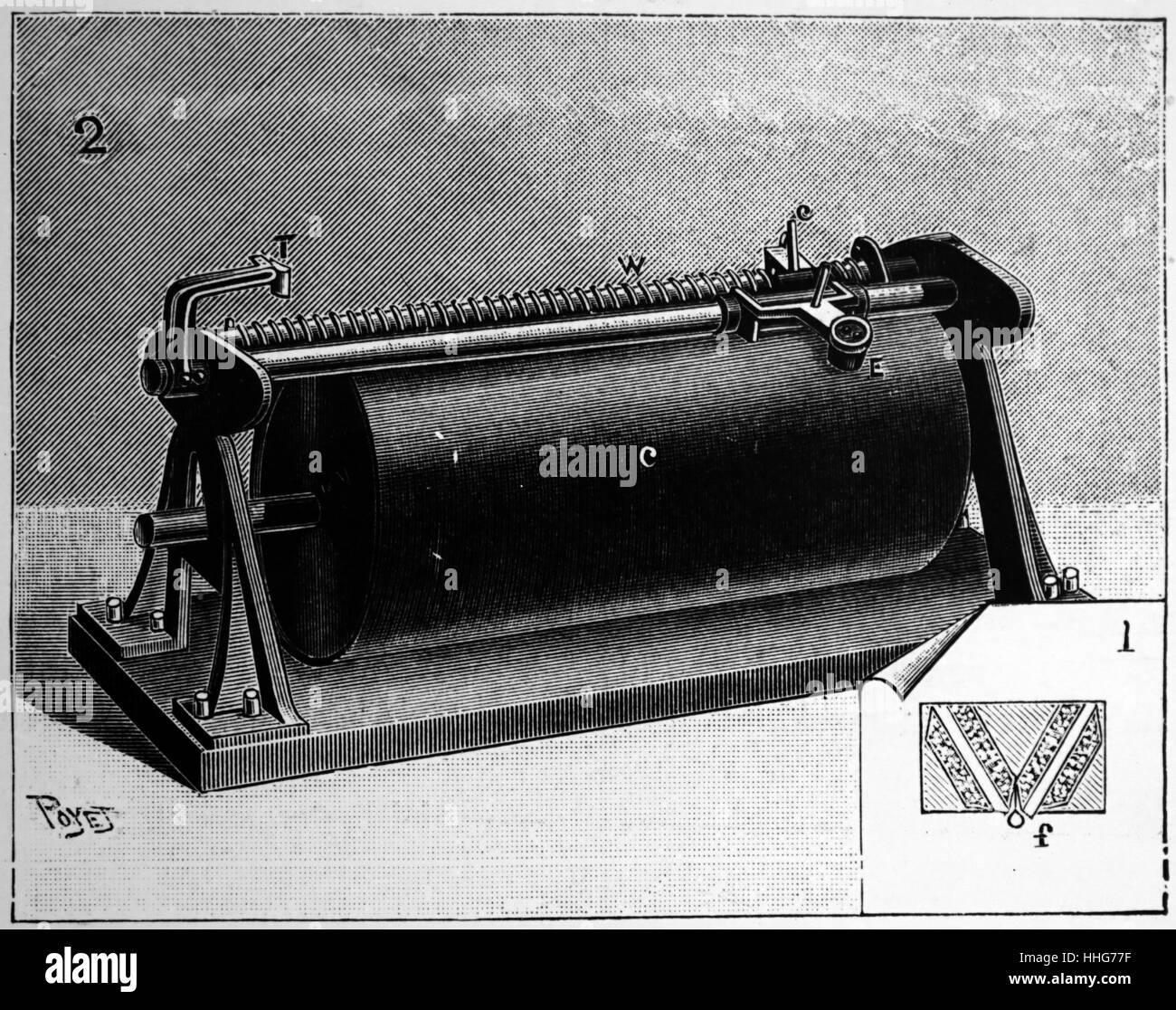 TELEGRAPHONE: magnetic recording tele phone invented by Valdemar Poulsen (1869-1942). He applied for a patent on 1 December 1898; and the instrument great interest at the Paris Exposition of 1900 Stock Photo - Alamy