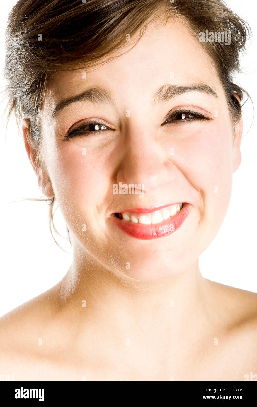 Portrait of a happy beautiful young woman laughing Stock Photo - Alamy