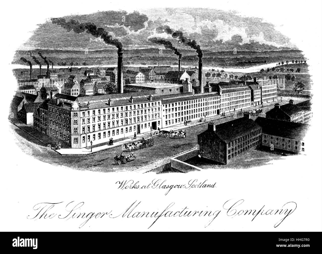 Singer Sewing Machine Factory, Glasgow. (ca 1885) Stock Photo