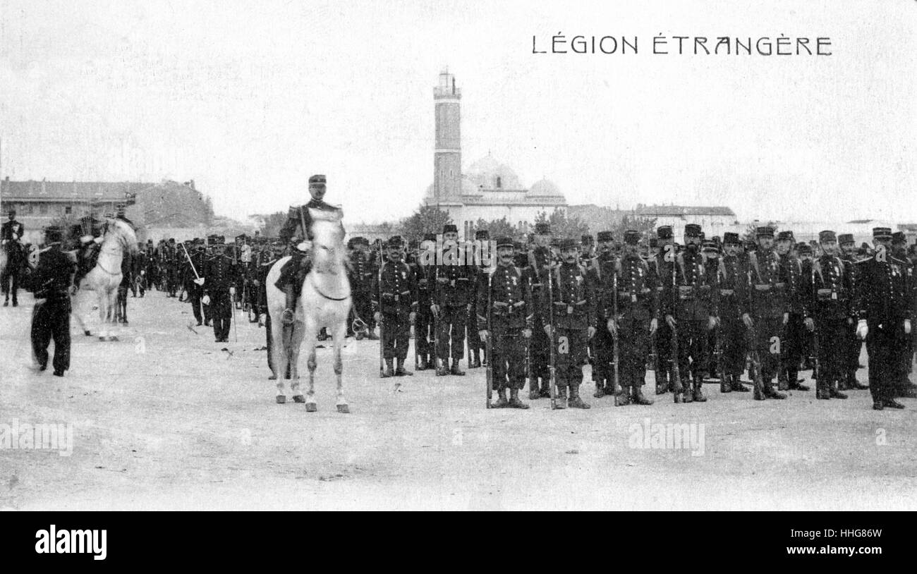 postcard depicting the French Foreign Legion in North Africa during World War One 1918 Stock Photo