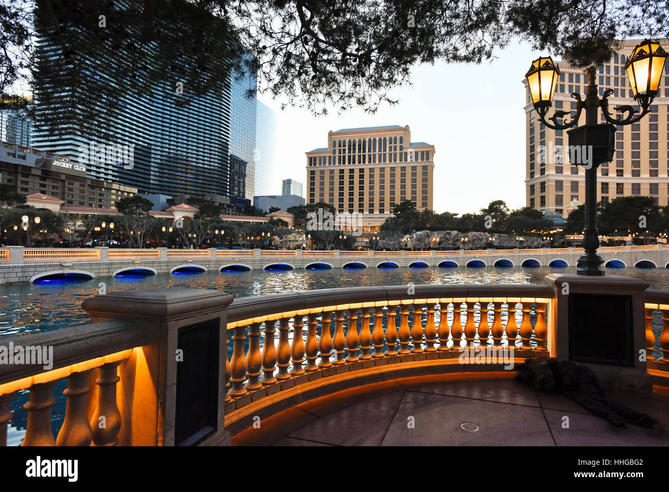 The Las Vegas Strip, Bellagio Fountain, Hotel and Casino Stock Photo Alamy