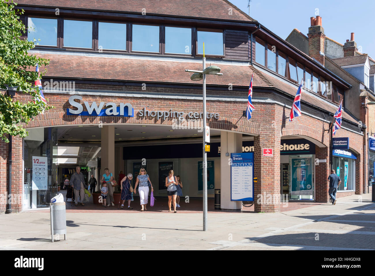 Entrance to Swan Shopping Centre, High Street, Leatherhead, Surrey