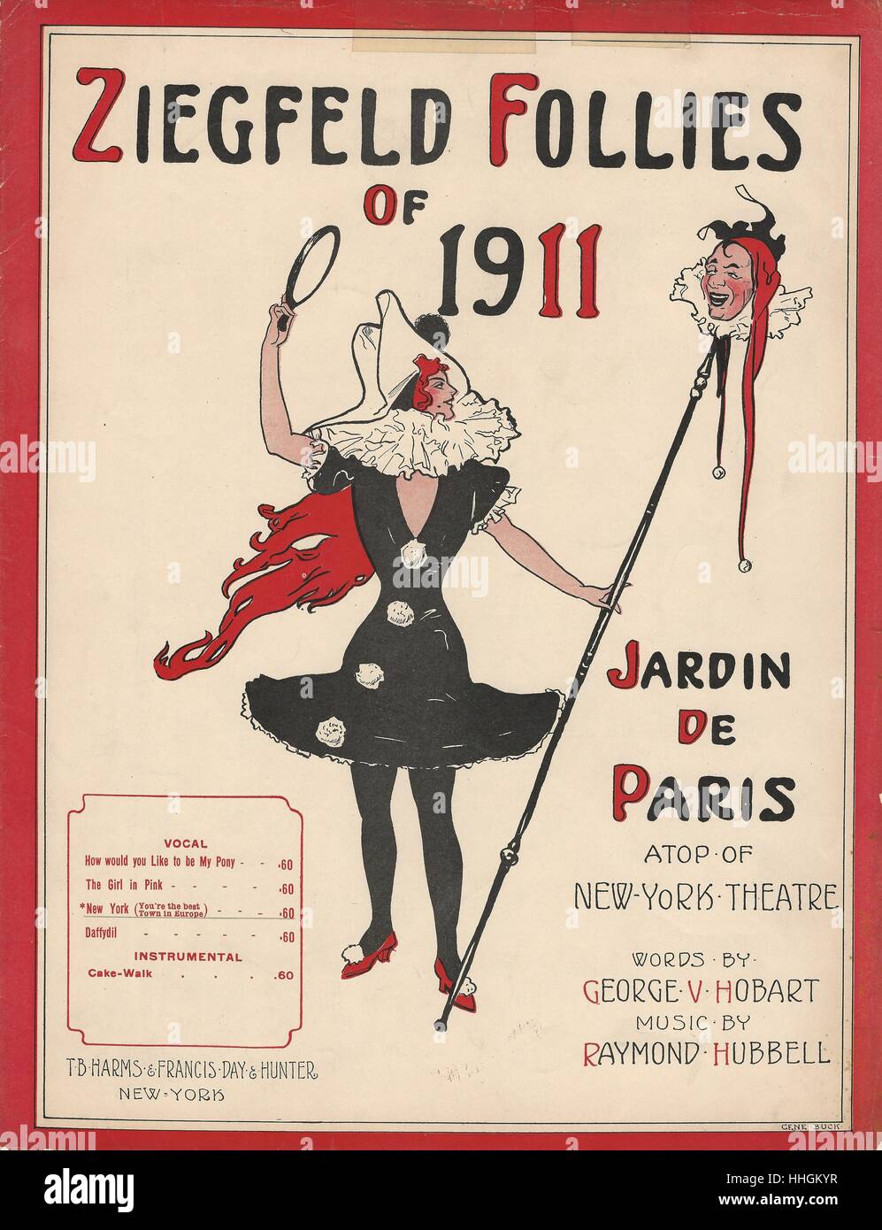 "'Ziegfeld Follies of 1911" Musical Revue Sheet Music Cover Stock Photo