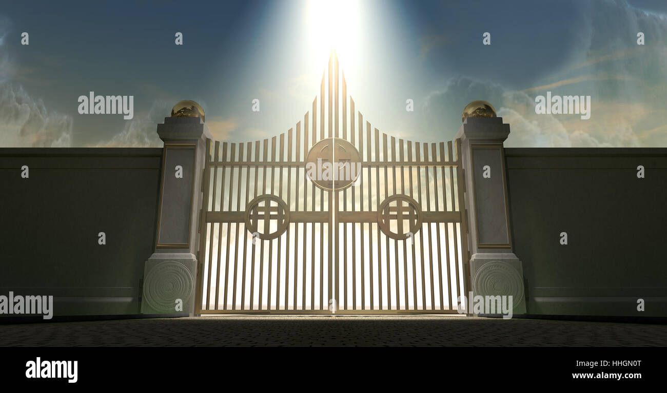 religion, heaven, paradise, columns, goal, passage, gate, archgway, gantry, Stock Photo